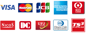 VISA/MASTER/JCB/AMEX/MUFG/NICOS/DC/UFJ/DINERS/TOYOTA